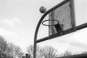 Andy shooting hoops.